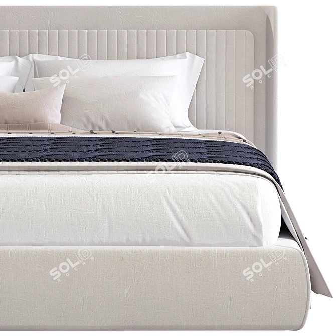 Title: 3D Double Bed 73 - High-Quality Model 3D model image 5