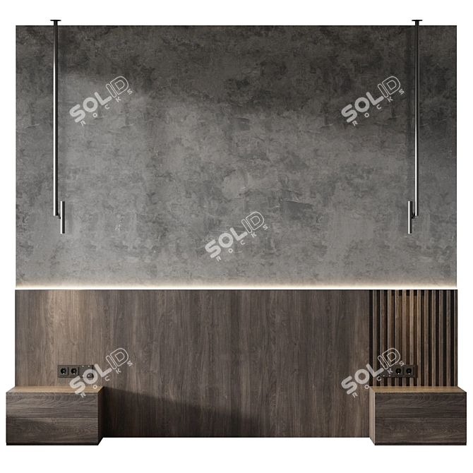 Elegant Upholstered Headboard 3D model image 2