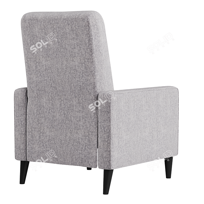 Modern Recliner Armchair in Leather and Grey Fabric 3D model image 5