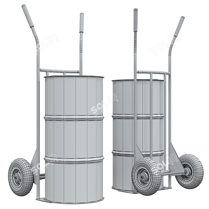 400X200X1250 MM RTT-075 P Cargo Wheelbarrow 3D model image 2