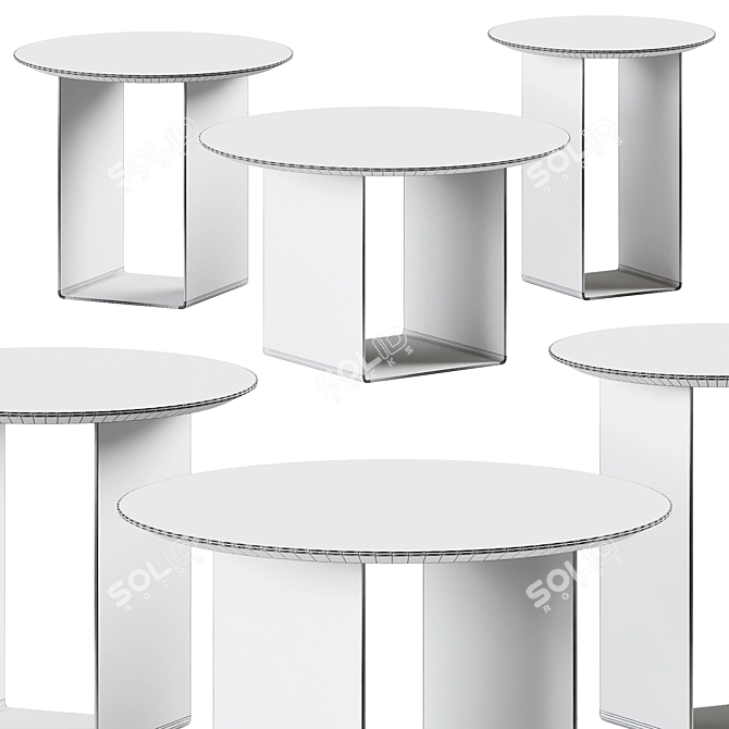 Sleek Modern Side Tables by Kendo 3D model image 2