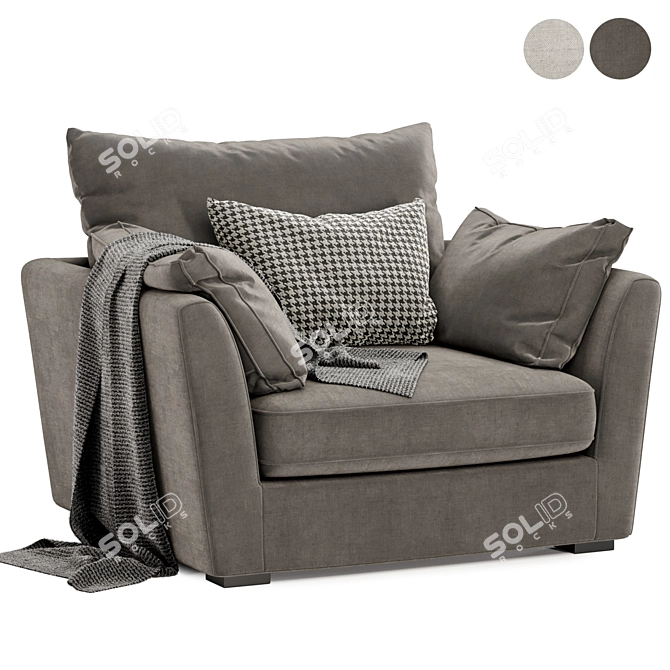 Stylish Icon Armchair 3D model image 2