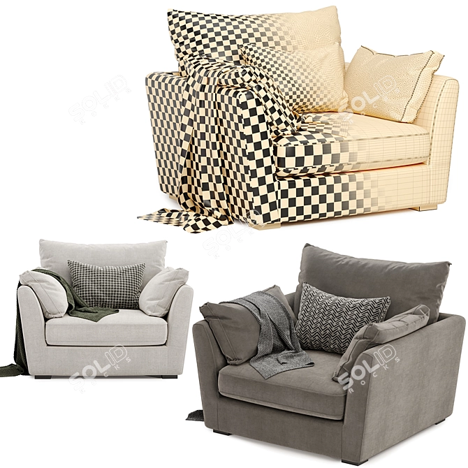 Stylish Icon Armchair 3D model image 4