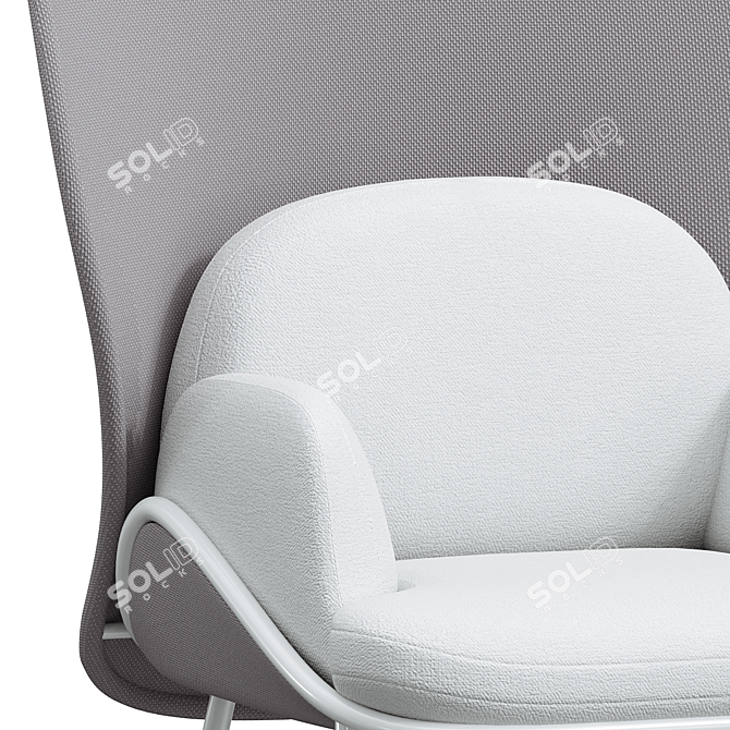 MDD MESH High-back Wingchair: Elegant Design, Ultimate Comfort 3D model image 2