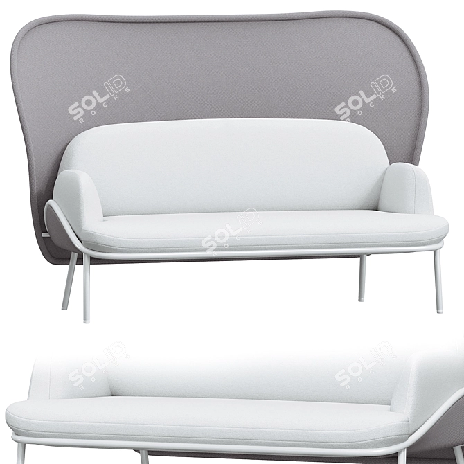 MDD MESH High-back Sofa: Stylish Comfort 3D model image 1