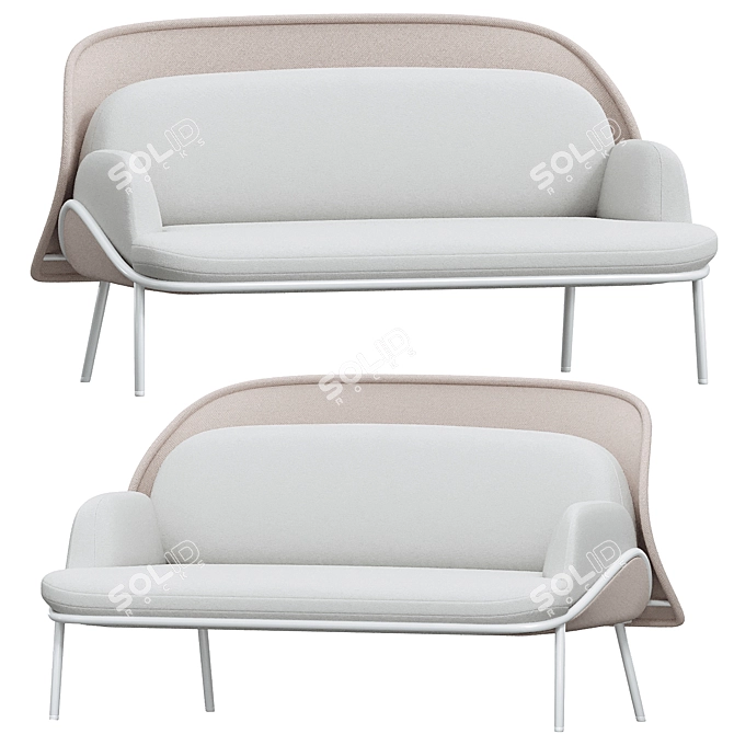 Modern Mesh 2-Seater Sofa 3D model image 1