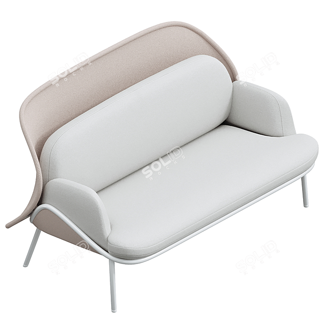 Modern Mesh 2-Seater Sofa 3D model image 3