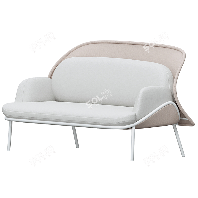 Modern Mesh 2-Seater Sofa 3D model image 4