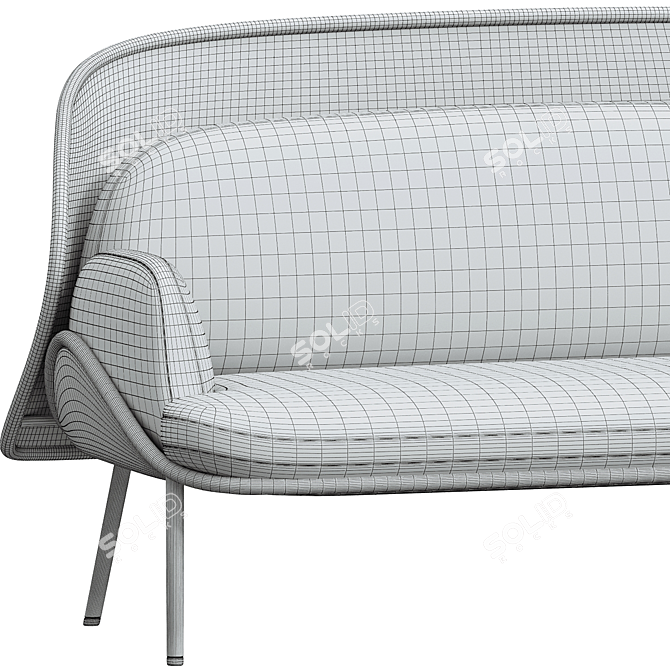 Modern Mesh 2-Seater Sofa 3D model image 5
