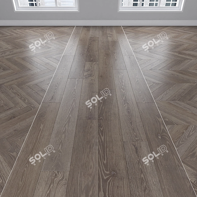 Premium Oak Parquet Flooring 3D model image 1