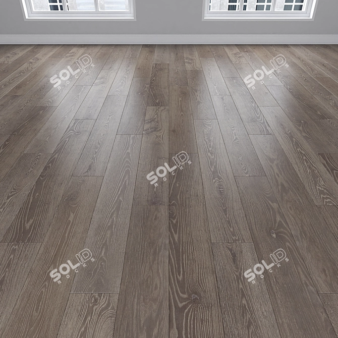 Premium Oak Parquet Flooring 3D model image 2