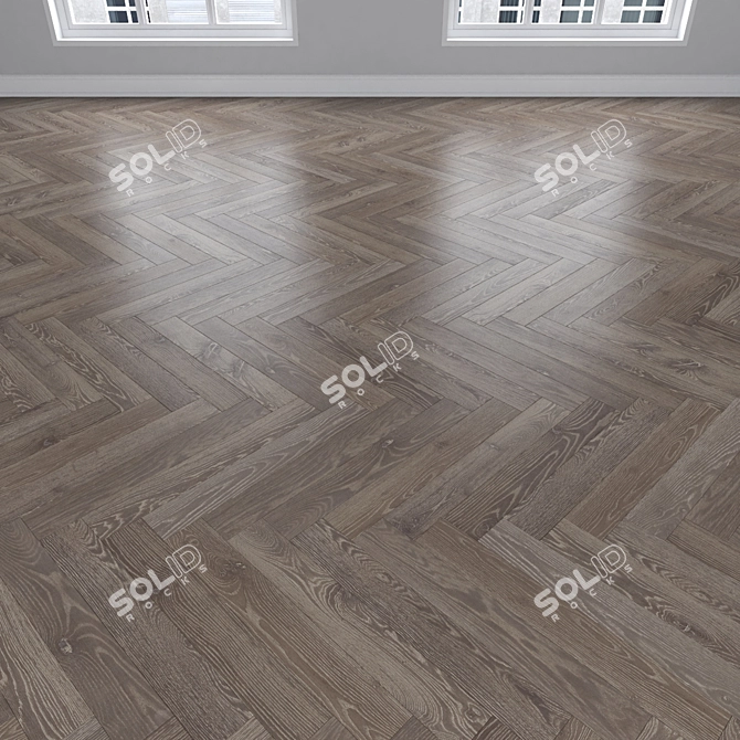 Premium Oak Parquet Flooring 3D model image 3