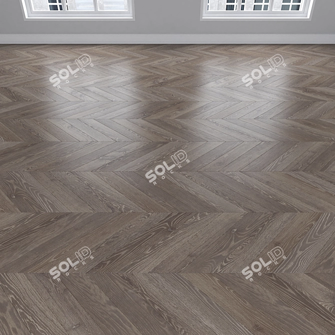 Premium Oak Parquet Flooring 3D model image 4