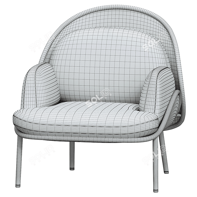 Modern Mesh Wingchair: Krystian Kowalski Collection 3D model image 5