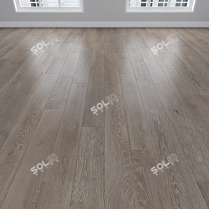 Oak Parquet Flooring: Linear, Chevron & Herringbone 3D model image 2