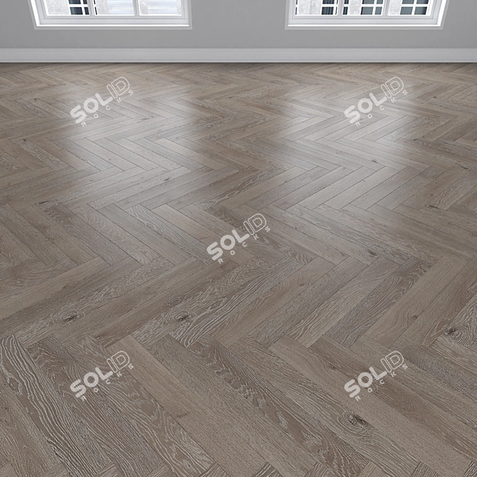Oak Parquet Flooring: Linear, Chevron & Herringbone 3D model image 3