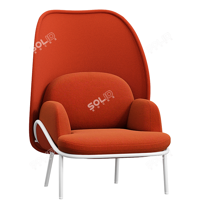 Elegant Mesh Wingchair by Krystian Kowalski 3D model image 2