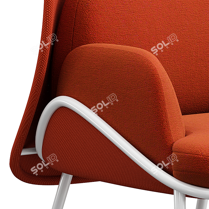 Elegant Mesh Wingchair by Krystian Kowalski 3D model image 4