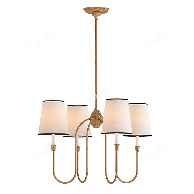 Modern Vendome 4 Light Chandelier 3D model image 1