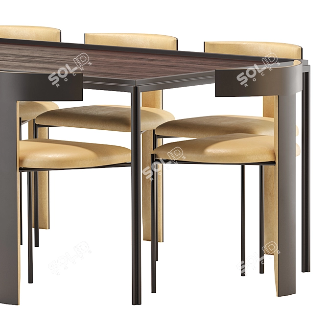 Modern Molteni Table & Zefir Chair Set 3D model image 4