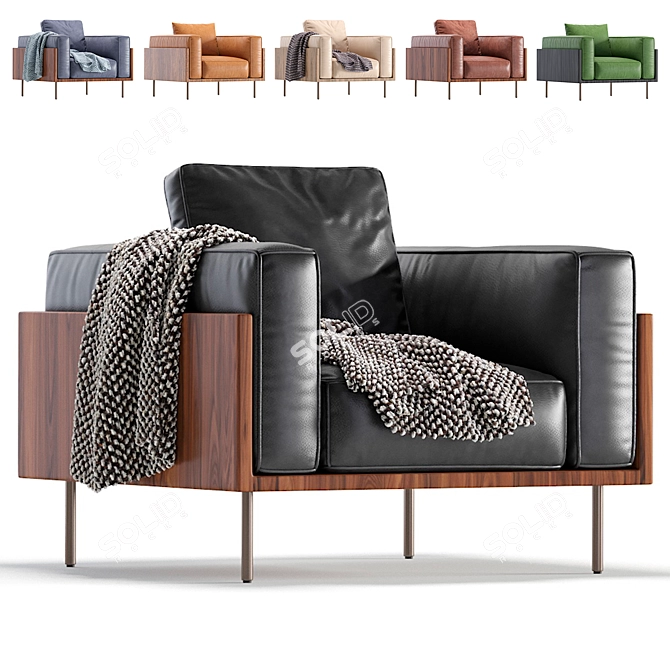 Sleek Leather Armchair: Brasilia by Minotti 3D model image 1