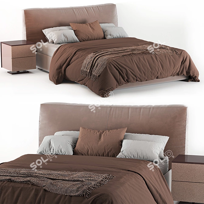 Flou MyPlace Bed: Stylish and Functional 3D model image 2
