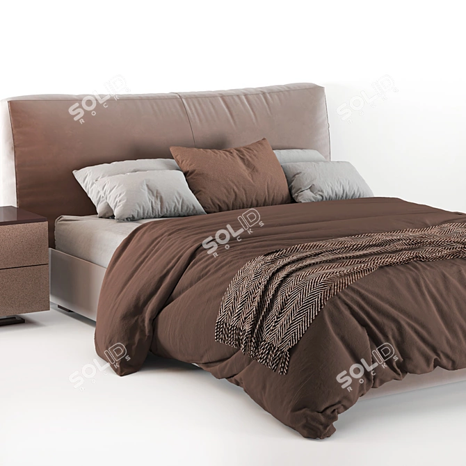 Flou MyPlace Bed: Stylish and Functional 3D model image 3