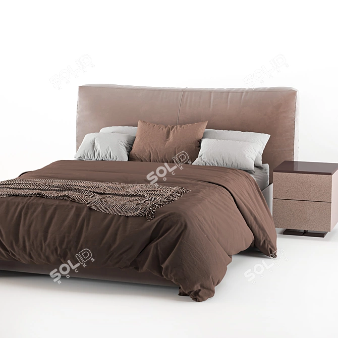 Flou MyPlace Bed: Stylish and Functional 3D model image 4