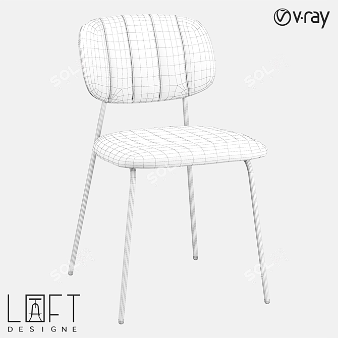 Modern Metal Fabric Chair 3D model image 2