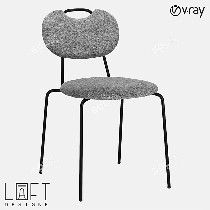 Metal Chair in LoftDesigne Style 3D model image 1