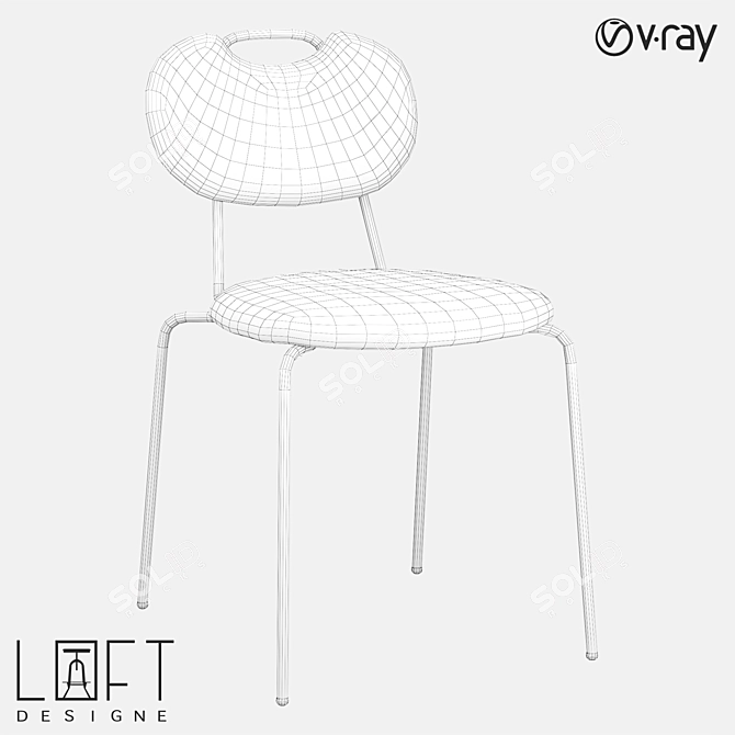 Metal Chair in LoftDesigne Style 3D model image 2