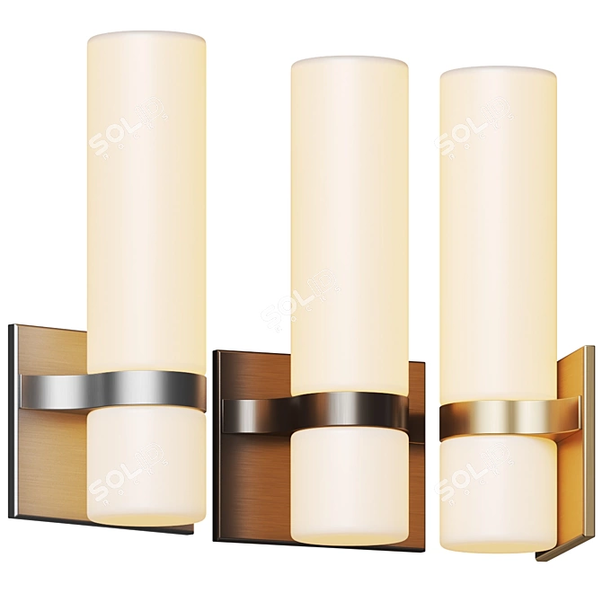 Modern Cylindrical Wall Sconce 3D model image 1