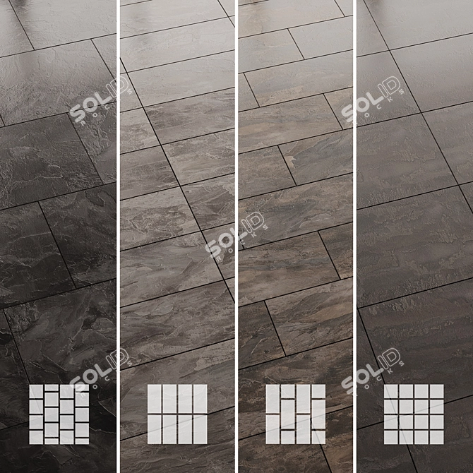Slate Tiles Collection: Versatile Interior & Floor Tiles 3D model image 1