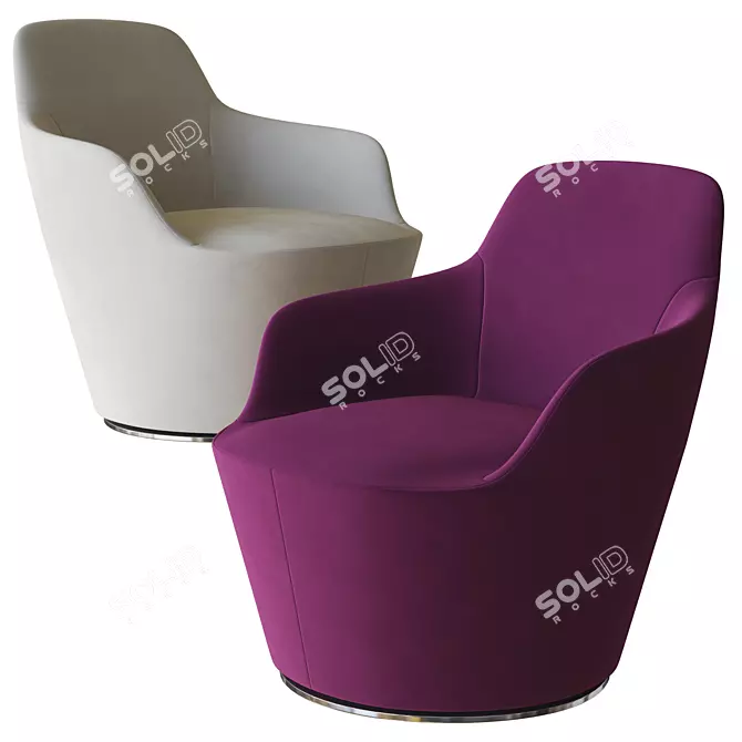 Harbor B&B Italia Armchair: Modern Elegance 3D model image 3