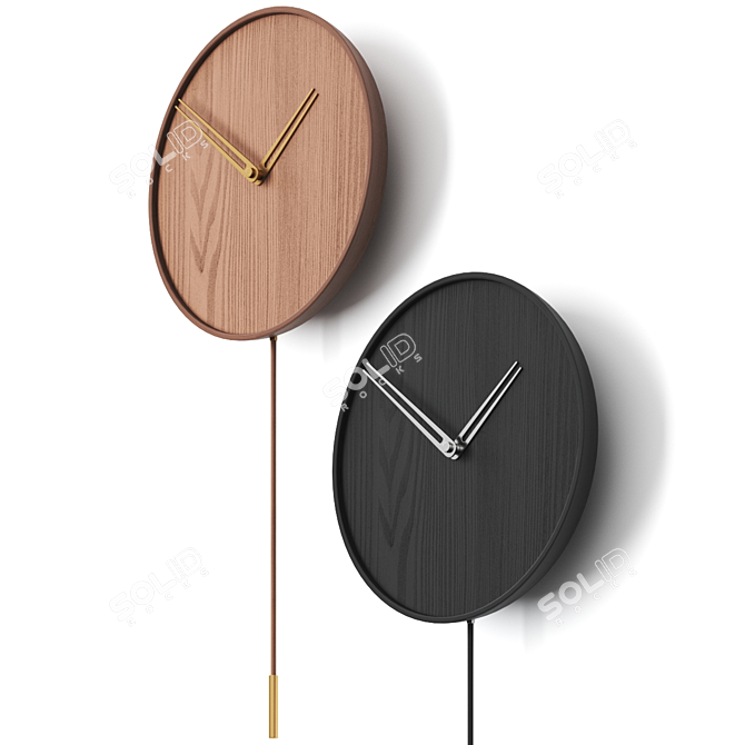 Modern Swing Wall Clock 3D model image 2