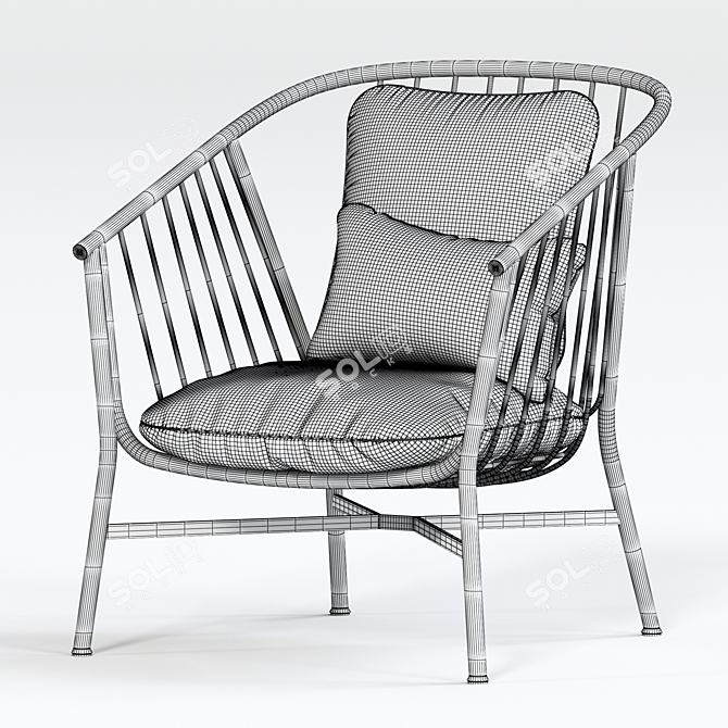 Sleek Steel Armchair: Jeanette 3D model image 5