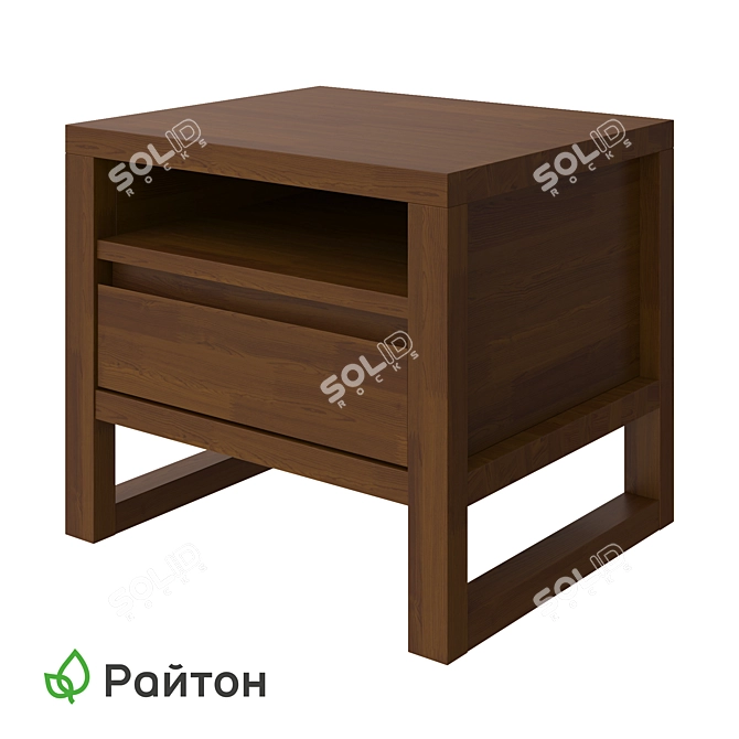 Modern Canada Nightstand with Drawer & Shelf 3D model image 1