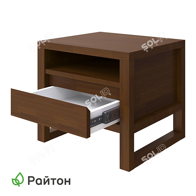 Modern Canada Nightstand with Drawer & Shelf 3D model image 2