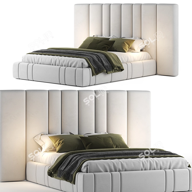 Contemporary Vibieffe Italo Bed 3D model image 1