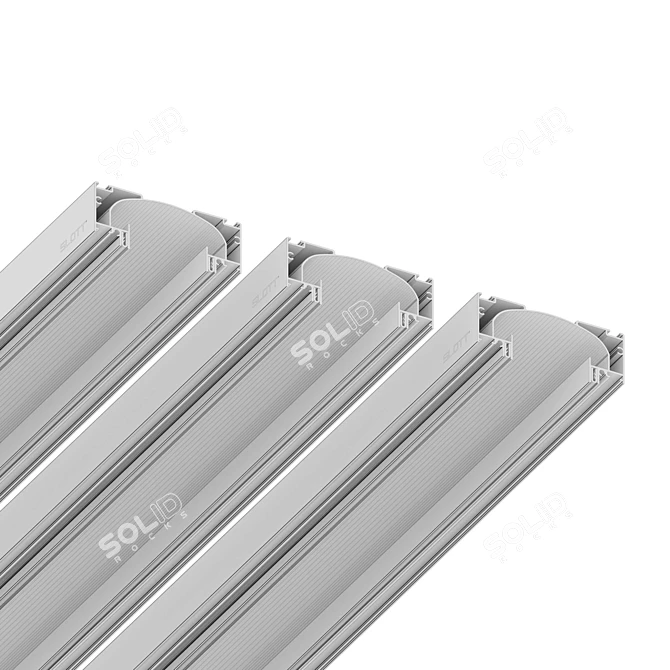 SLOTT Light Line: Versatile Open Type LED Profile 3D model image 2