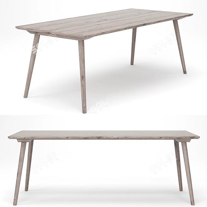 Modern Wood Dining Set 3D model image 4