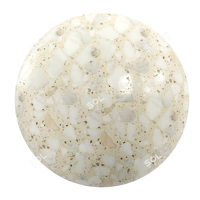 Luxury Terrazzo Marble: PBR Seamless Material 3D model image 1