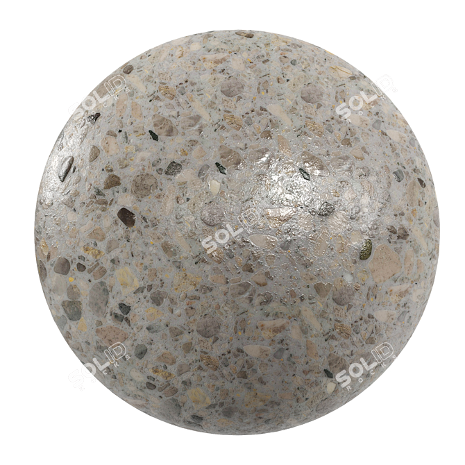 PBR Terrazzo Marble Texture: High Quality, Seamless 3D model image 1