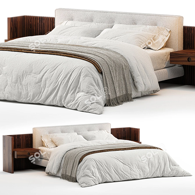 Stylish Minotti Brasilia Bed 3D model image 1