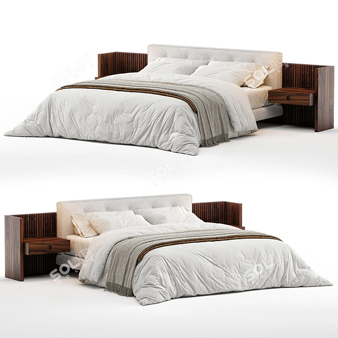 Stylish Minotti Brasilia Bed 3D model image 2