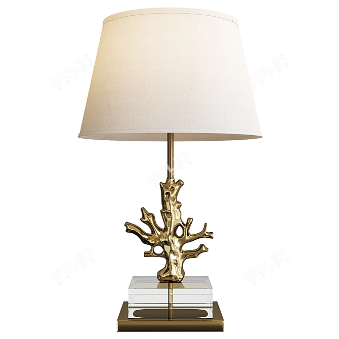 Delight Brass Table Lamp - Timeless Elegance 3D model image 1