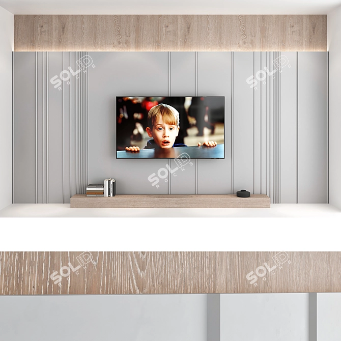 Samsung AU8000 Crystal UHD 4K TV Wall Set 3D model image 5