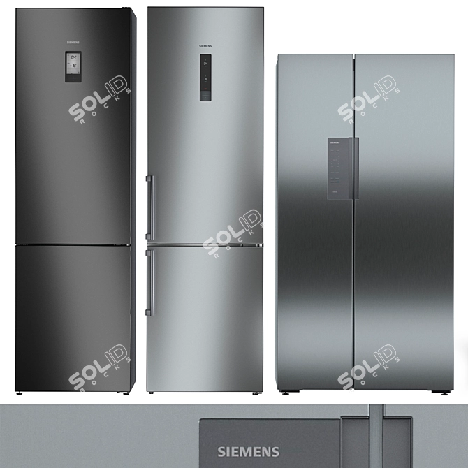 Siemens Refrigerator Set: 3 Appliances 3D model image 1