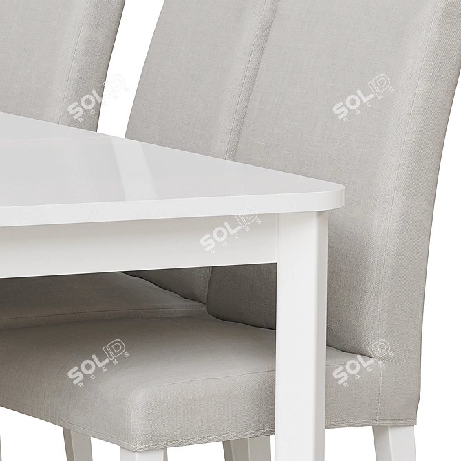 Strandtorp/Bergmund White Table & Chairs 3D model image 4