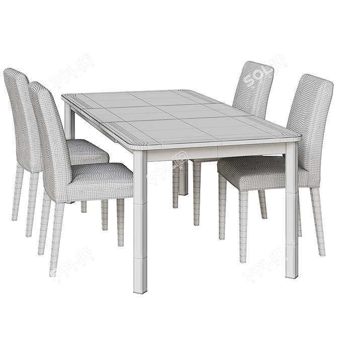 Strandtorp/Bergmund White Table & Chairs 3D model image 5